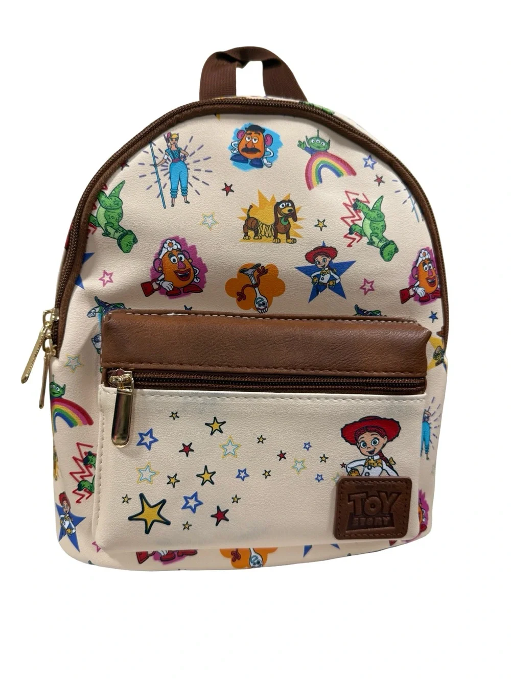 Toy Story Cream Kids Mini Backpack with Brown Trim